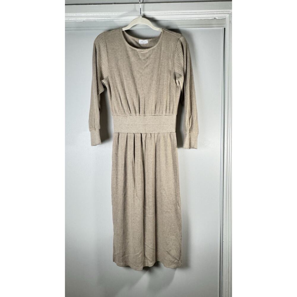 Sweet Salt Women's TAN Long‎ sleeve Maxi Cotton Dress, Size XS